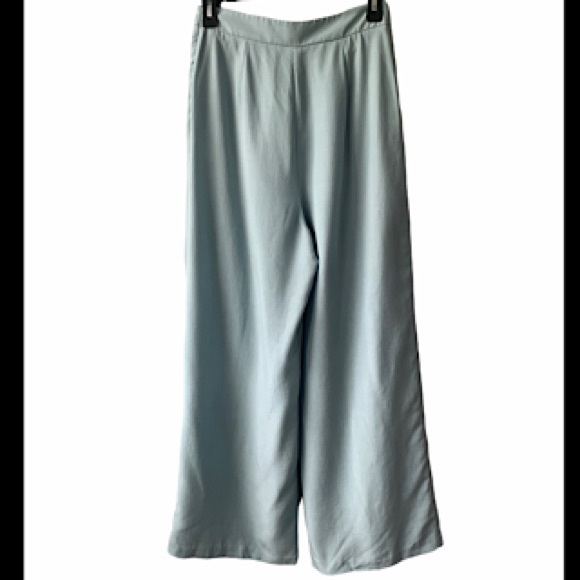 Mara Hoffman Wide Leg Light Blue Wrap Front Crossover Crop Pants Size 4 - Picture 2 of 6